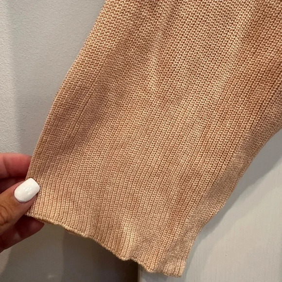 Coldwater Creek Coral Peach 100% Silk Knit Ribbed Sweater Cardigan Size Large L - Picture 5 of 9